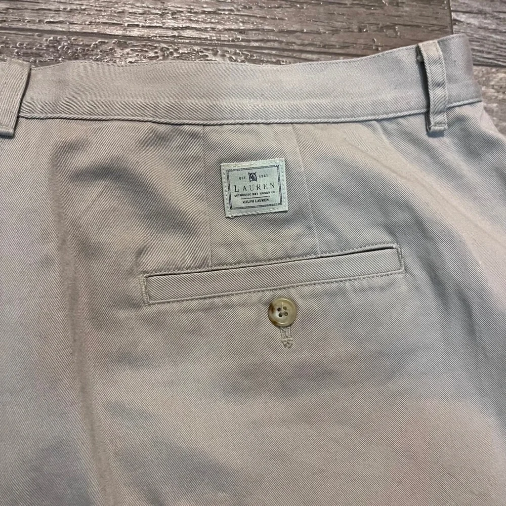 Lauren Ralph Lauren Khaki Chino Shorts Beige Cotton Twill 18W